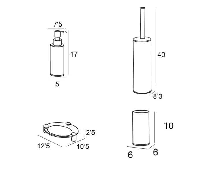 Conjunto de accesorios de baño Manillons Torrent Luxor Croquis 5