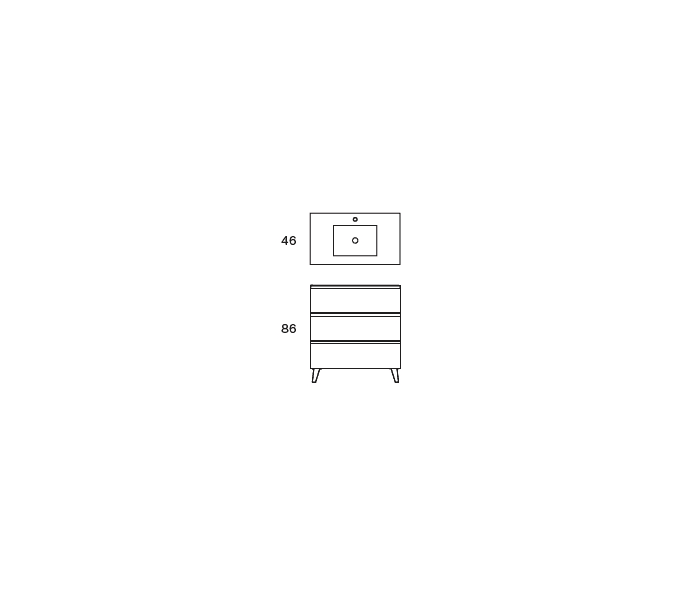 Conjunto mueble de baño Viso Granada Croquis 13