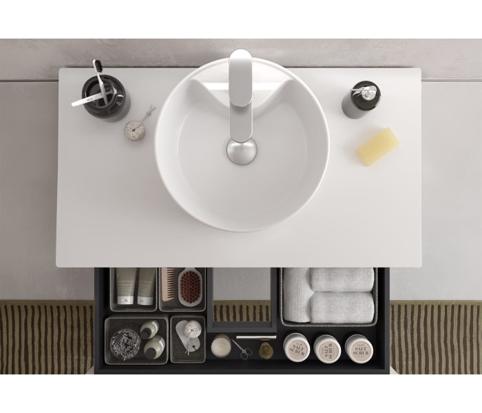 Conjunto mueble de baño Salgar Leni con lavabo sobre encimera Detalle 10
