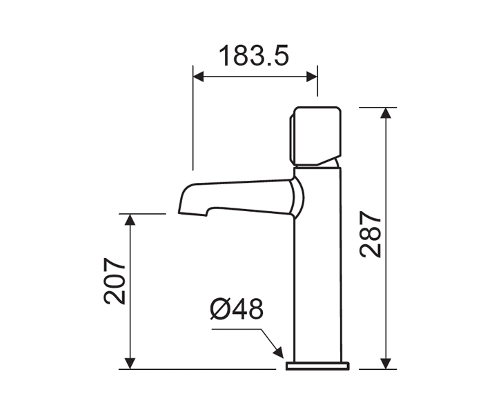 Grifo de lavabo Lluvibath Tívoli Croquis 2