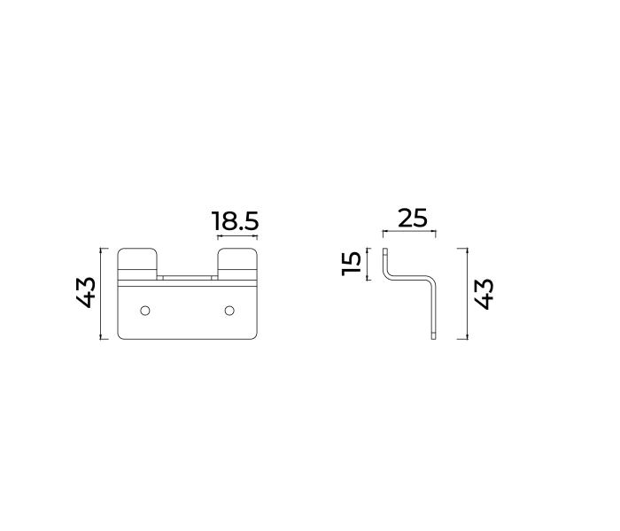 Percha doble de baño Medimex Form Croquis 8