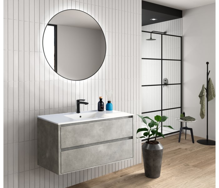 Pack Muebles De Baño Color Blanco Brillo Estilo Moderno (mueble