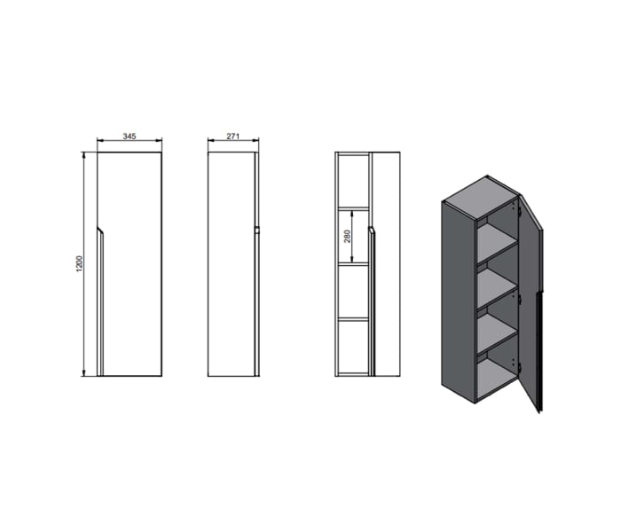 Columna de baño VisoBath Eleven Croquis 2