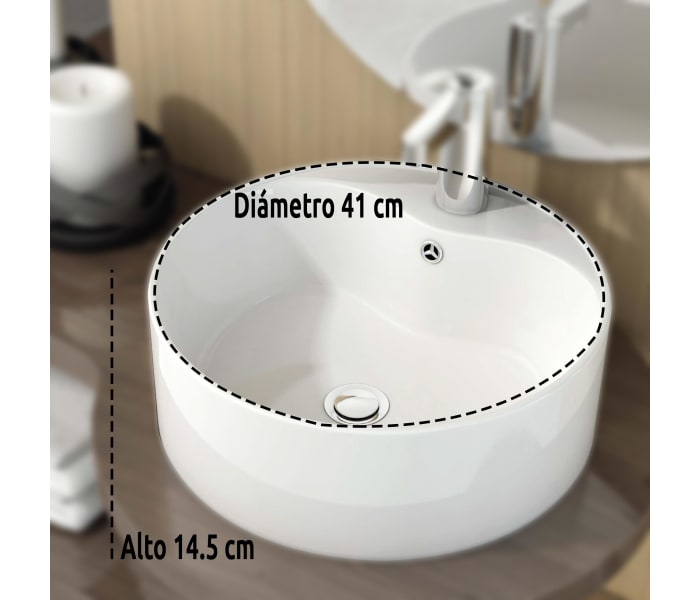 Lavabo Sobre Encimera Round Mini para Mueble de Baño