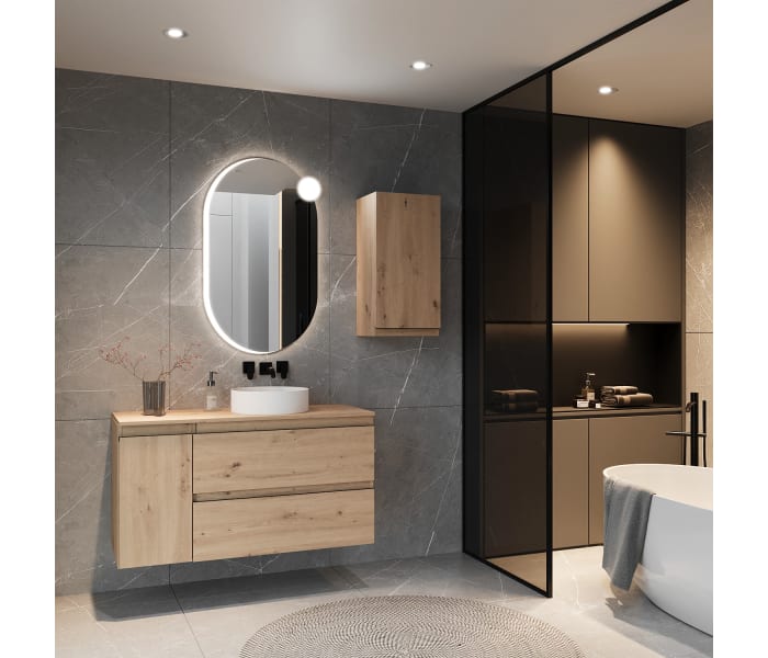 Mueble de baño con encimera de madera Bruntec Vilma Principal 1