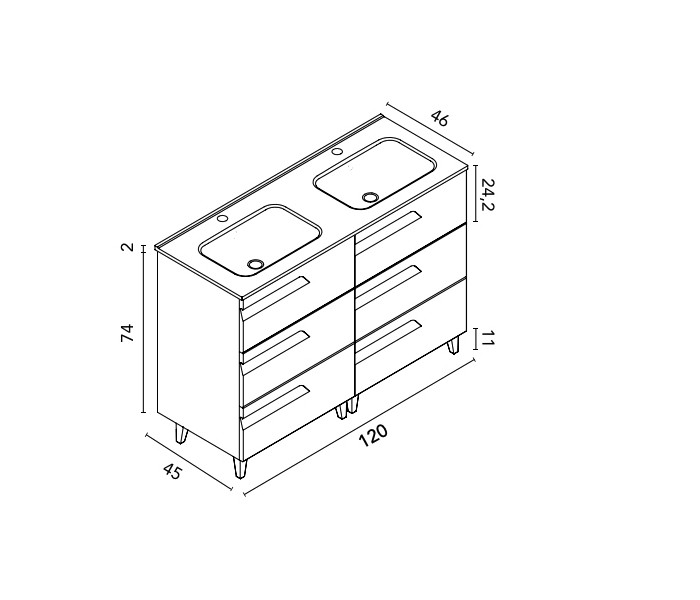 Conjunto mueble de baño Royo Vitale Croquis 11
