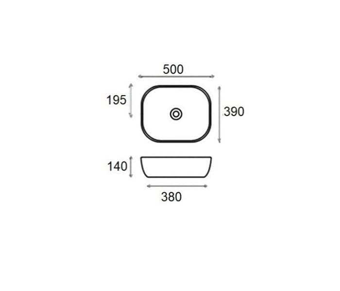 Lavabo sobre encimera Bruntec Roma XL Croquis 2