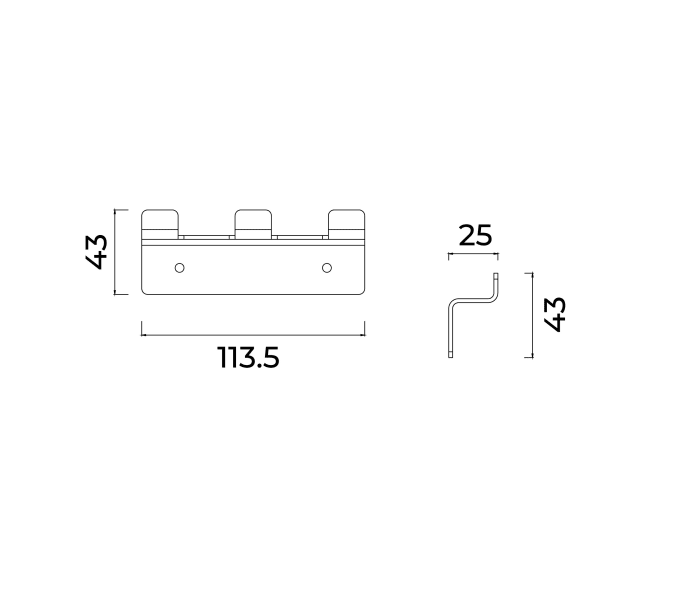 Percha de baño triple Medimex Form Croquis 7