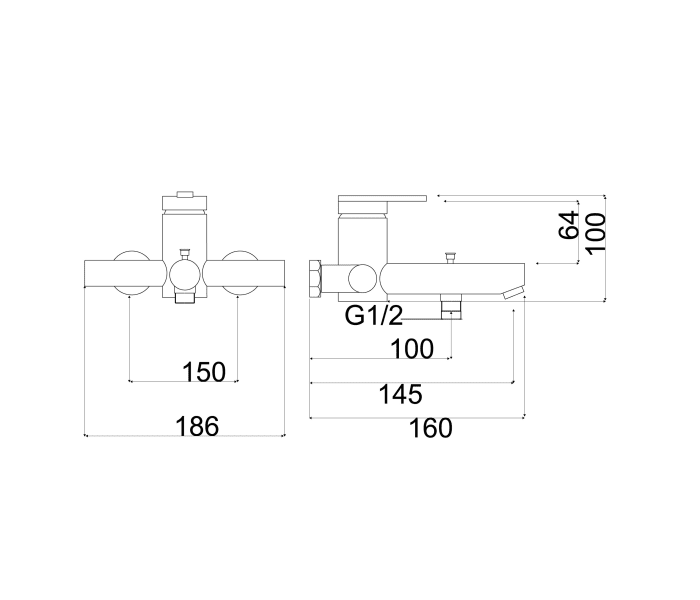 Grifo de Bañera Imex Roma Croquis 13