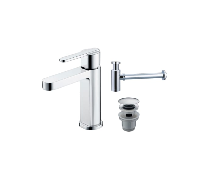 Pack Grifo de lavabo Roma + Válvula click-clack + Sifón Imex Principal 0