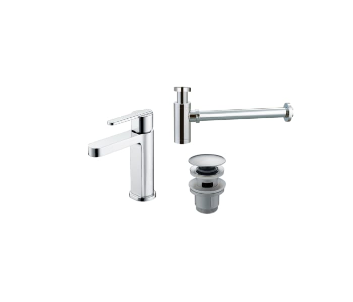 Pack Grifo de lavabo Roma + Válvula click-clack + Sifón Imex Principal 0