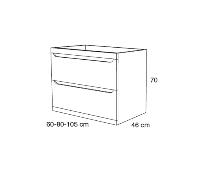 Mueble de baño con encimera de piedra compacta Avila Dos Loop Croquis 4