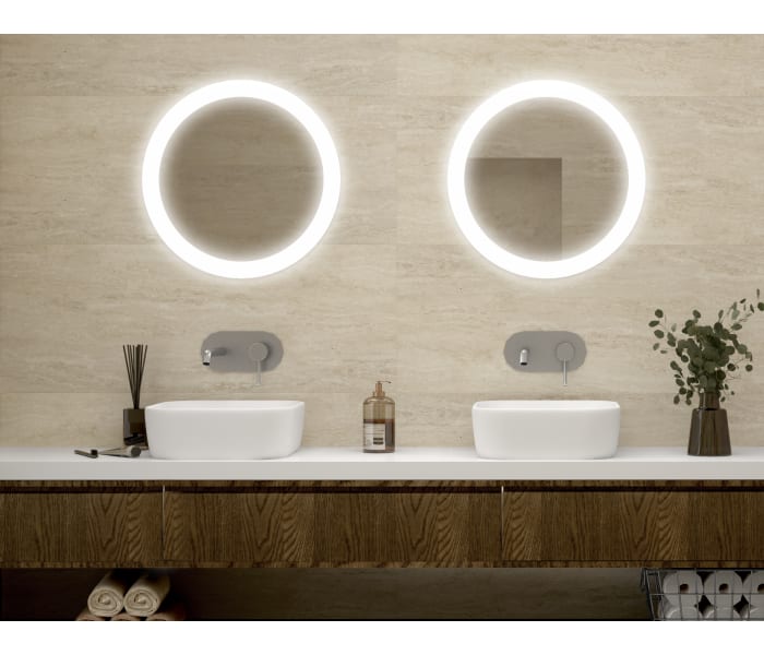 Espejo de baño redondo con luz LED Moon en stock