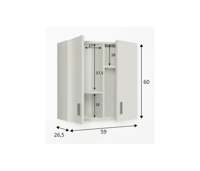 Armario Escobero Blanco 73cm