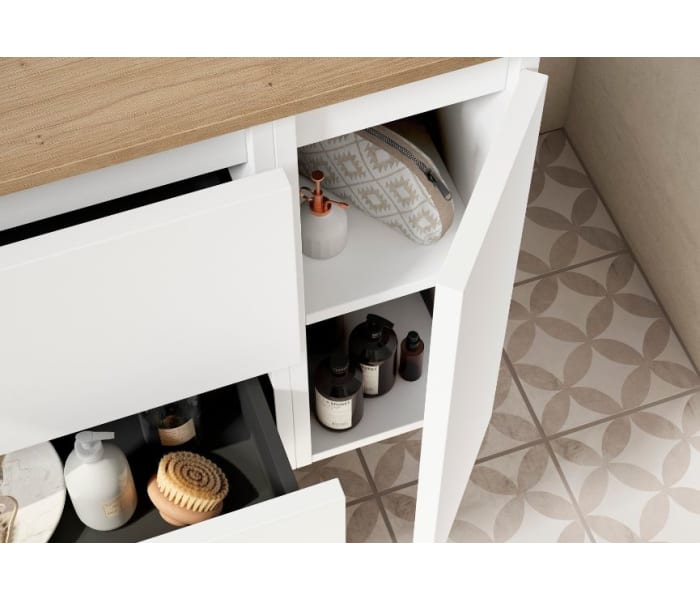 Mueble de baño con encimera Hidrofuga roble costa Visobath Box Detalle 2