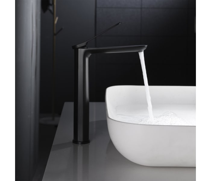 Grifo para lavabo ART de caño alto blanco mate marca IMEX