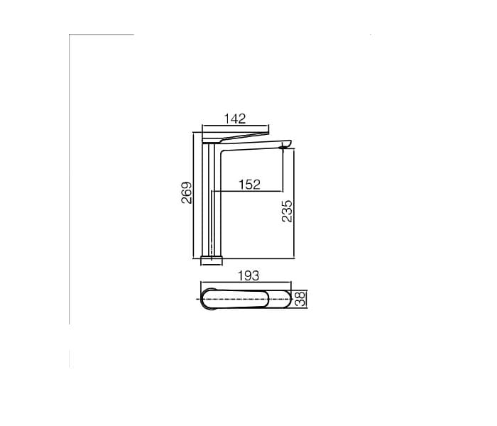 Grifo de lavabo caño alto Dinamarca Blanco Imex