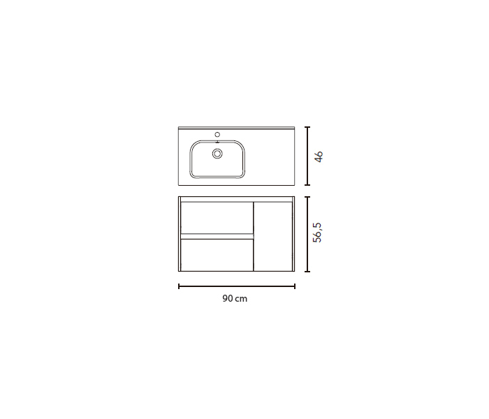 Conjunto mueble de baño Royo Sansa Croquis 2