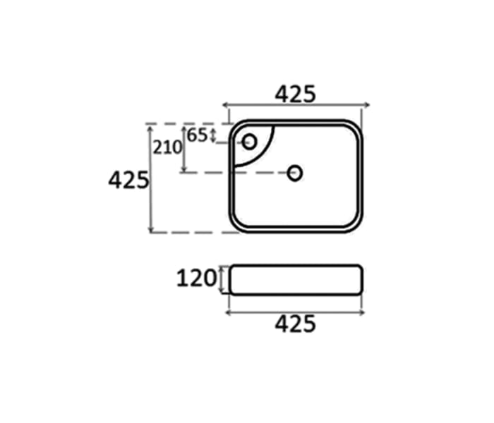 Lavabo sobre encimera Bruntec Sil Croquis 1