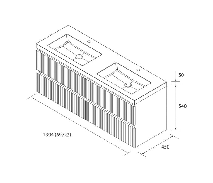Conjunto mueble de baño Salgar Kira Croquis 19
