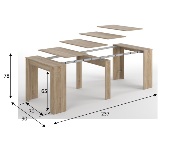 Mesa multifunción extensible Bruntec Croquis 11