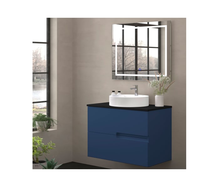 Mueble de baño con encimera piedra compactada negra Bruntec Lia colores Principal 7