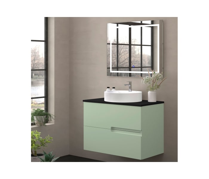 Mueble de baño con encimera piedra compactada negra Bruntec Lia colores Principal 8
