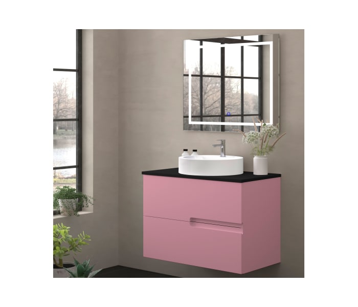 Mueble de baño con encimera piedra compactada negra Bruntec Lia colores Principal 9