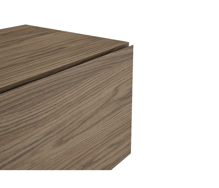 Mueble de baño con encimera de madera 10 cm de altura con cajonera Visobath Nomad monocolor Detalle 6