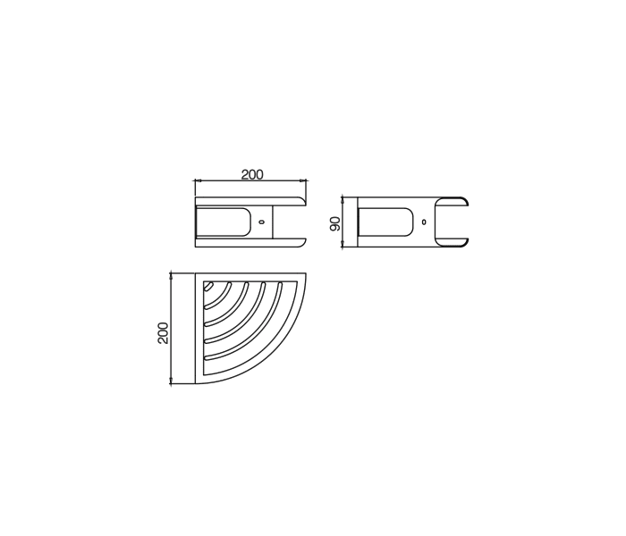 Estante de ducha Imex Dhanu Croquis 4