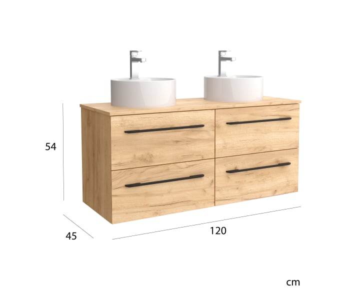 Conjunto mueble de baño con lavabo sobre encimera Salgar Morai Detalle 4