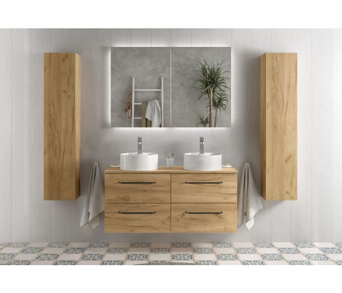 Conjunto mueble de baño con lavabo sobre encimera Salgar Morai Principal 0
