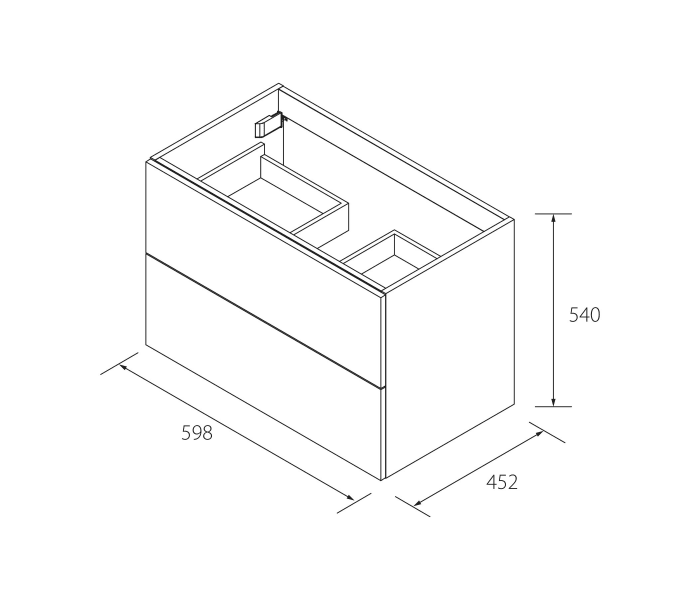Mueble de baño Morai 100 cm Roble con tirador negro, Lavabo sobre encimera, Salgar