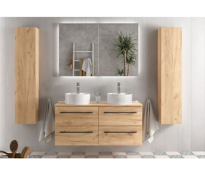 Conjunto mueble de baño con lavabo sobre encimera Salgar Morai Principal 0