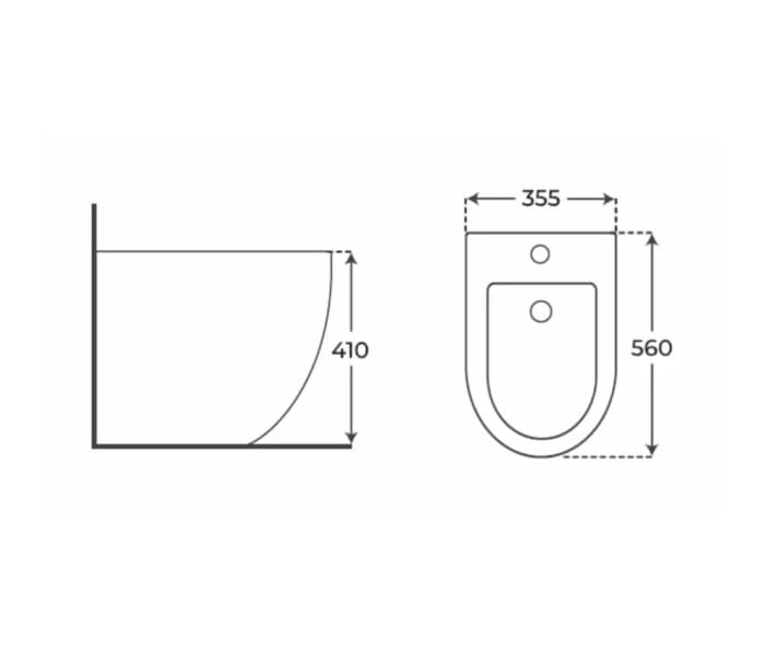 Pack inodoro + bidé Fossil Natura negro mate Croquis 5