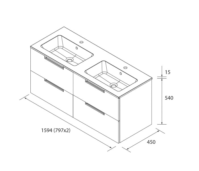 Conjunto mueble de baño Salgar Leni Croquis 18
