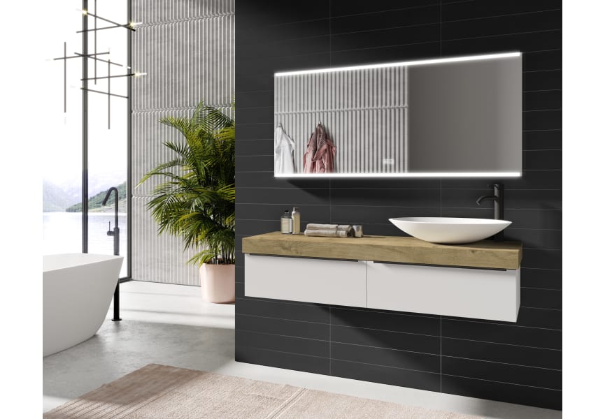 Mueble de baño con encimera de madera Coycama Landes Principal 0