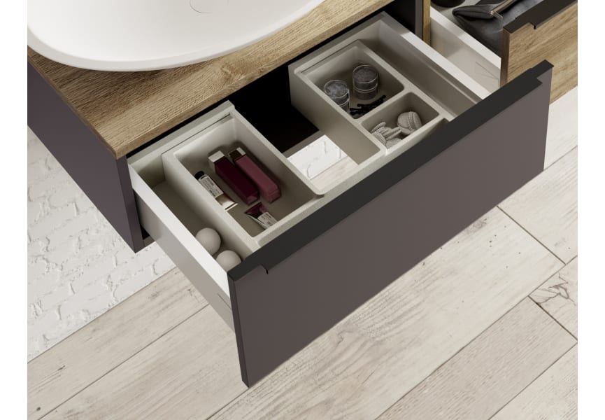 Mueble de baño con encimera de madera Coycama Landes Detalle 1