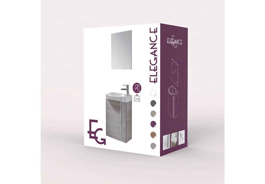 Conjunto completo mueble de baño fondo reducido 34 cm Royo Elegance opción 11