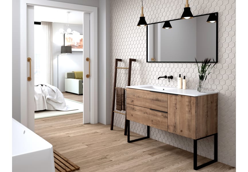 Mueble de baño con encimera de madera Bruntec Coban opción 6
