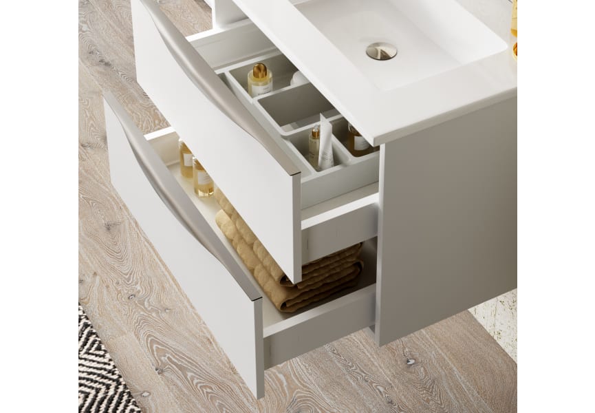Mueble de baño con encimera de madera Coycama Landes Detalle 2