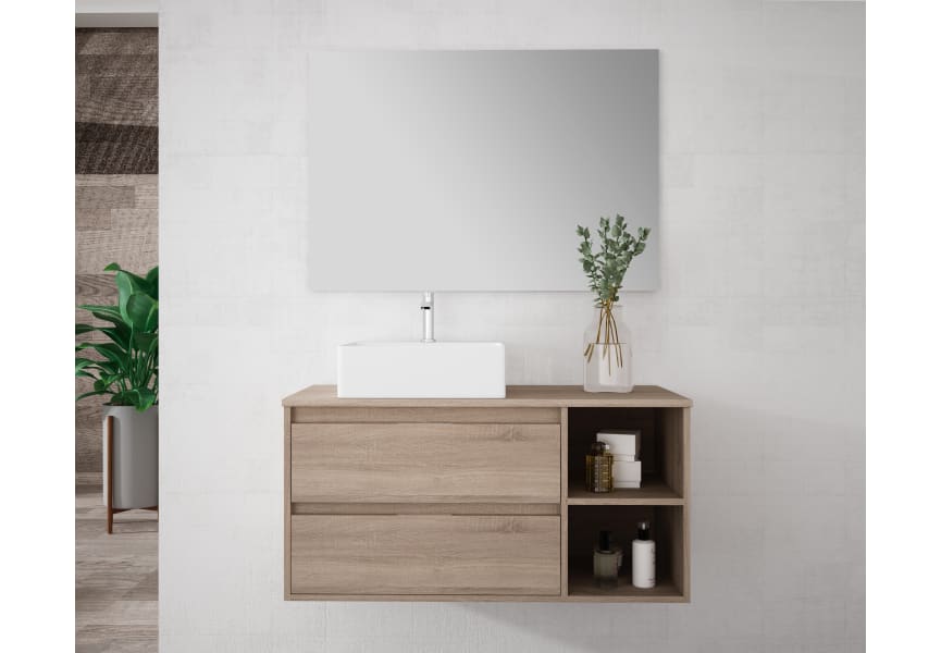 Mueble de baño con encimera de madera Bruntec Atlanta Principal 0