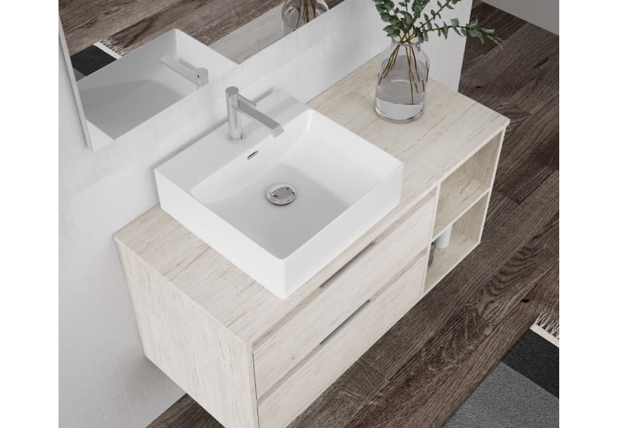 Mueble de baño con encimera de madera Bruntec Atlanta Detalle 8