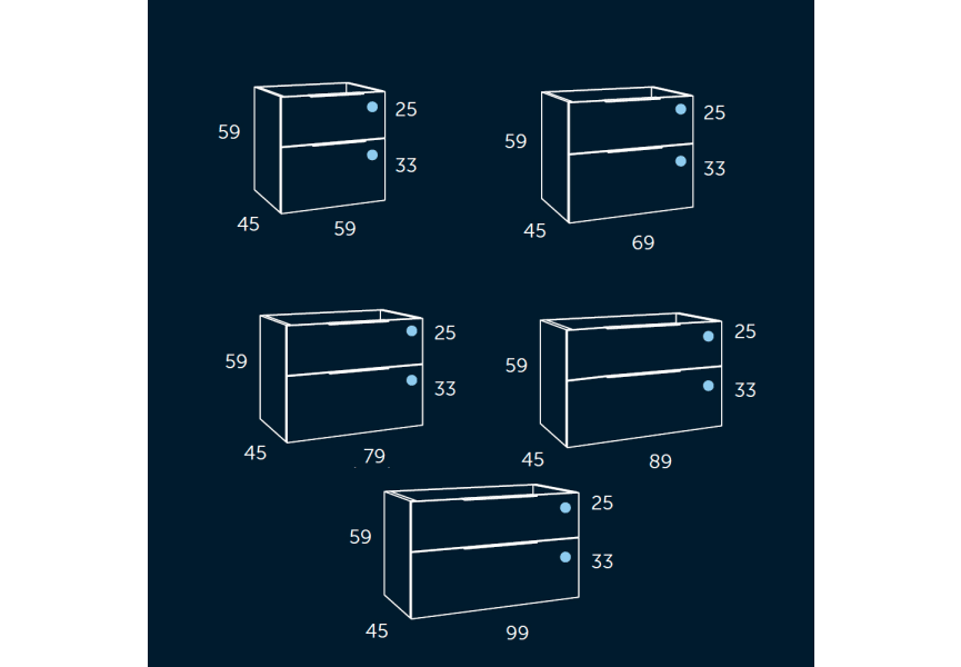 Mueble de baño Coycama Galsaky Croquis 7