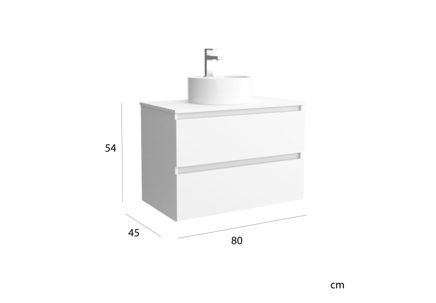 Conjunto mueble de baño con lavabo sobre encimera Salgar Bequia Detalle 5