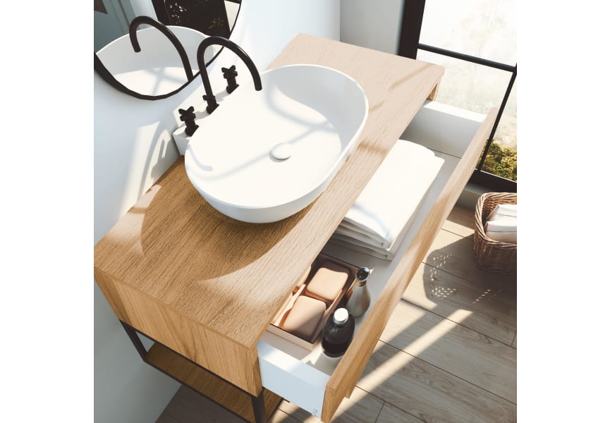 Conjunto mueble de baño con lavabo sobre encimera Inve Sensi Principal 3
