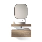 ▷ Mueble de Baño Iris 100 cm. 1 cajón y faldón con lavabo sobreencimera, Mudeba