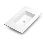 Lavabo suspendido Cardiff 80x46 cm de solid surface blanco