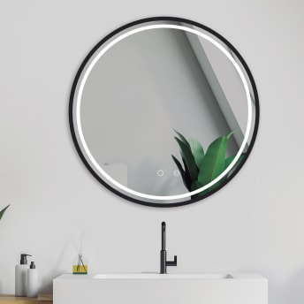 Espejo baño redondo luz frontal Paris de Ledimex estilo Industrial