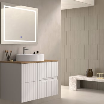 Mueble de baño con encimera de madera Bruntec Ebi colores
